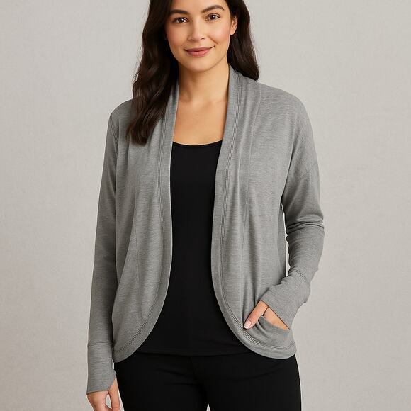 Athleta Gray Wrap Cardigan – Size S - Picture 3 of 6